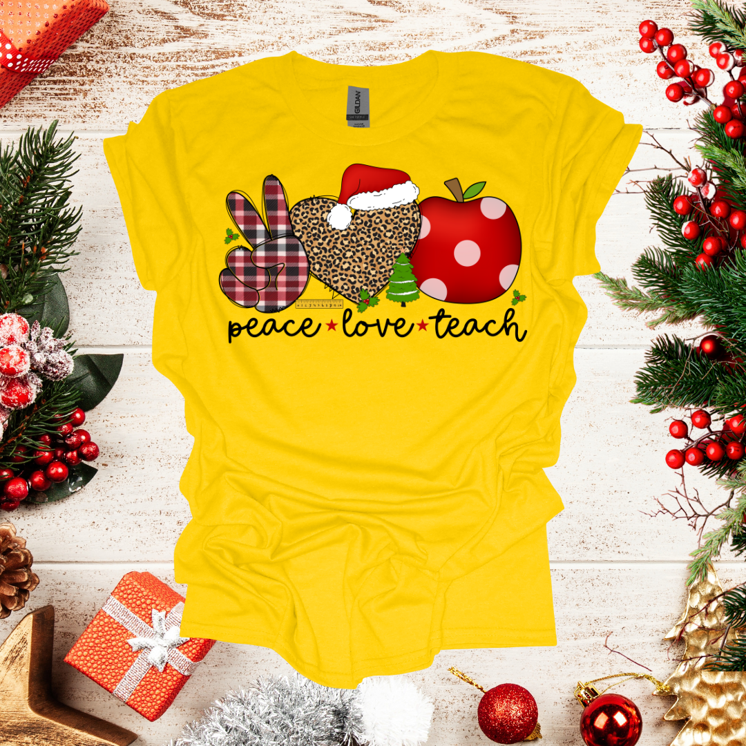 Unisex Peace Love Teach T-Shirt