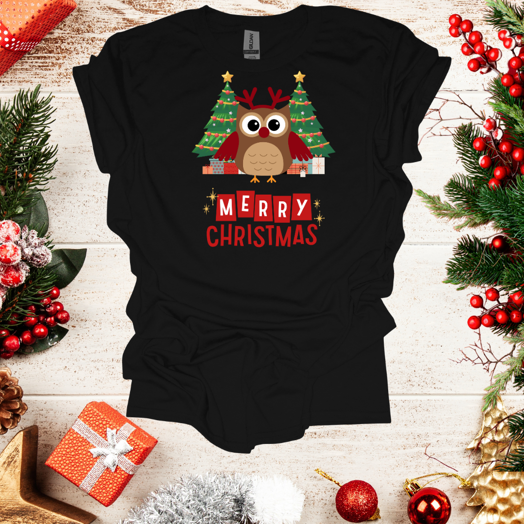 Unisex Owl Christmas T-Shirt