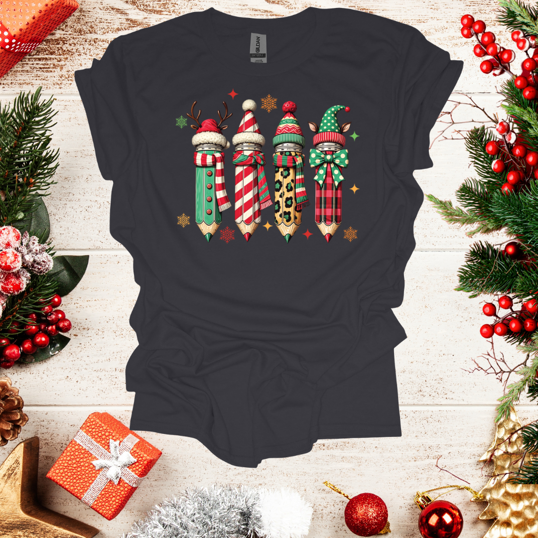 Unisex Pencil Christmas T-Shirt