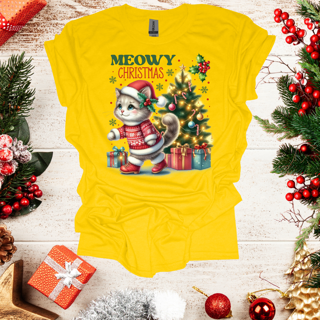 Unisex Meowy Christmas T-Shirt
