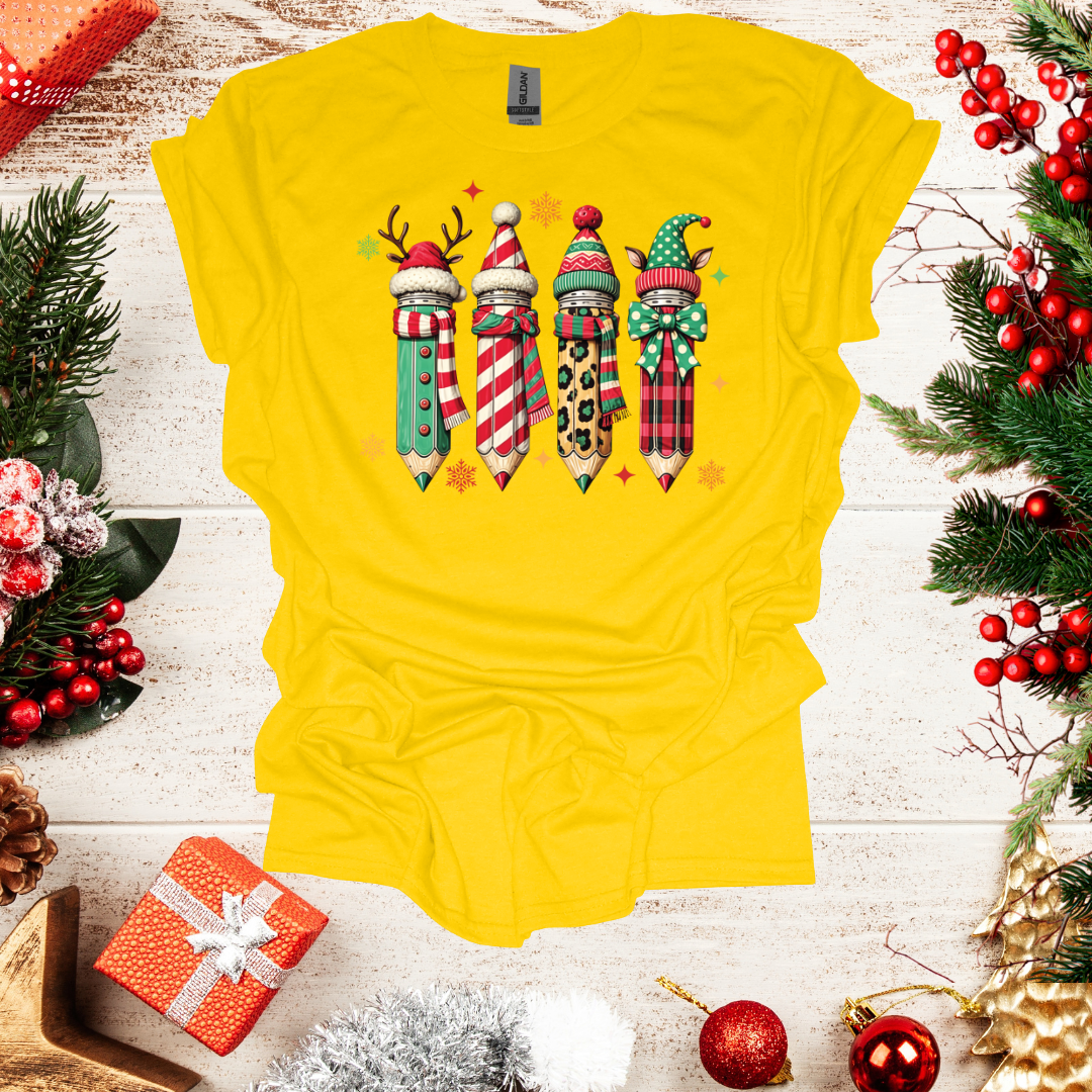 Unisex Pencil Christmas T-Shirt