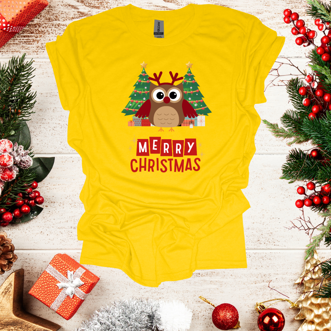 Unisex Owl Christmas T-Shirt