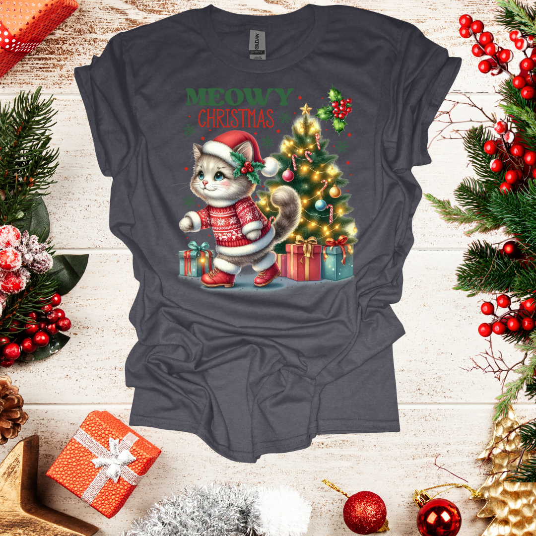 Unisex Meowy Christmas T-Shirt