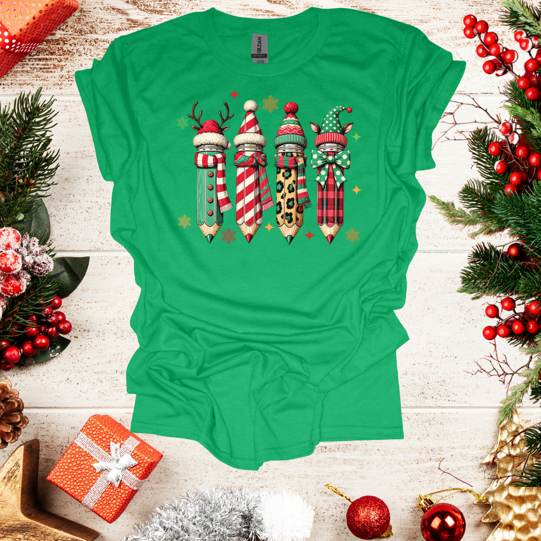 Unisex Pencil Christmas T-Shirt
