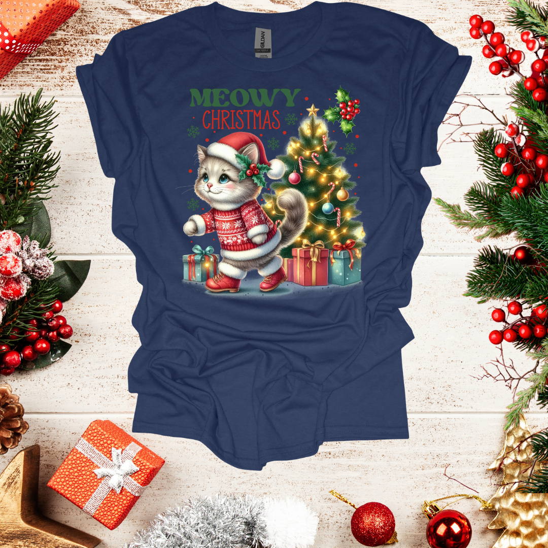 Unisex Meowy Christmas T-Shirt