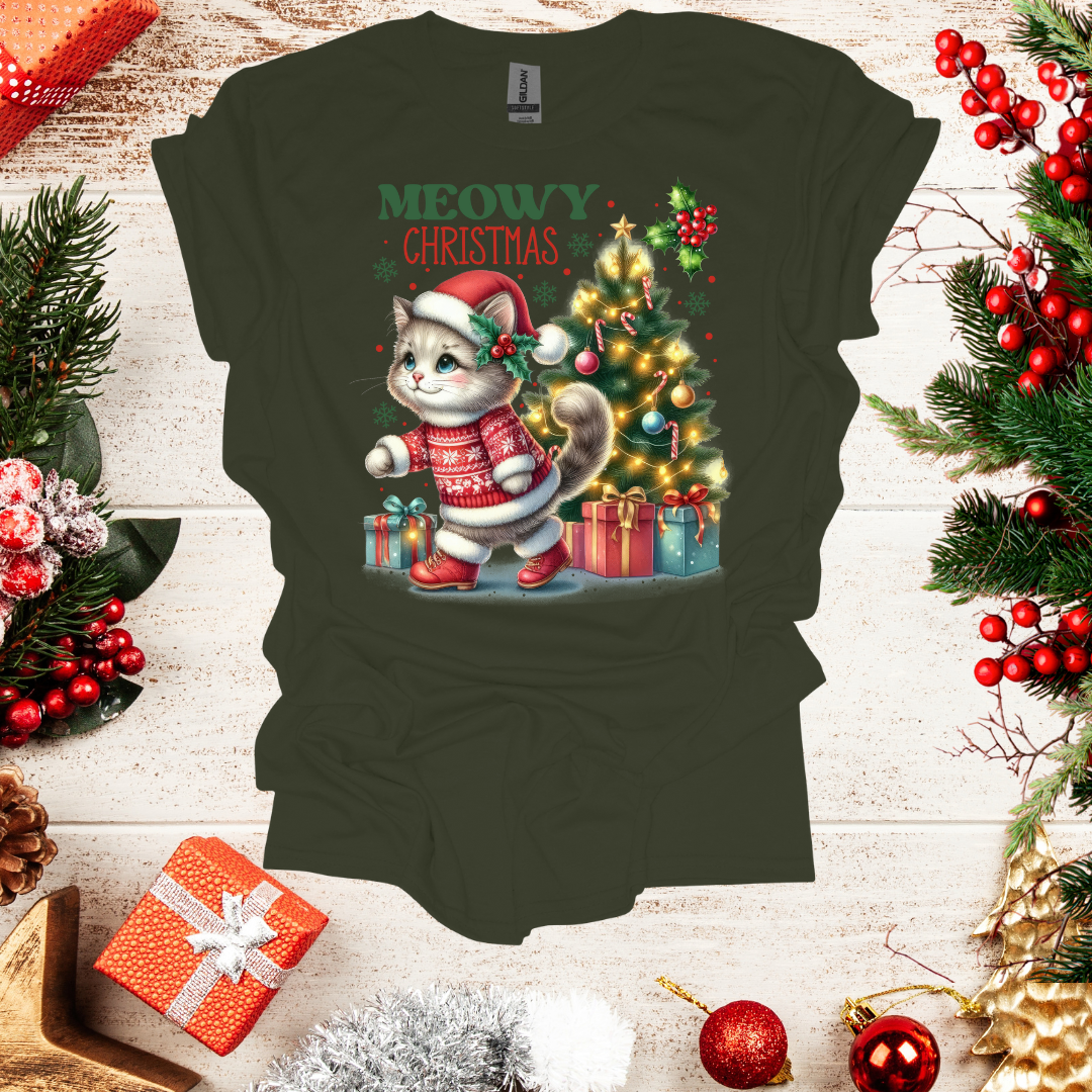 Unisex Meowy Christmas T-Shirt