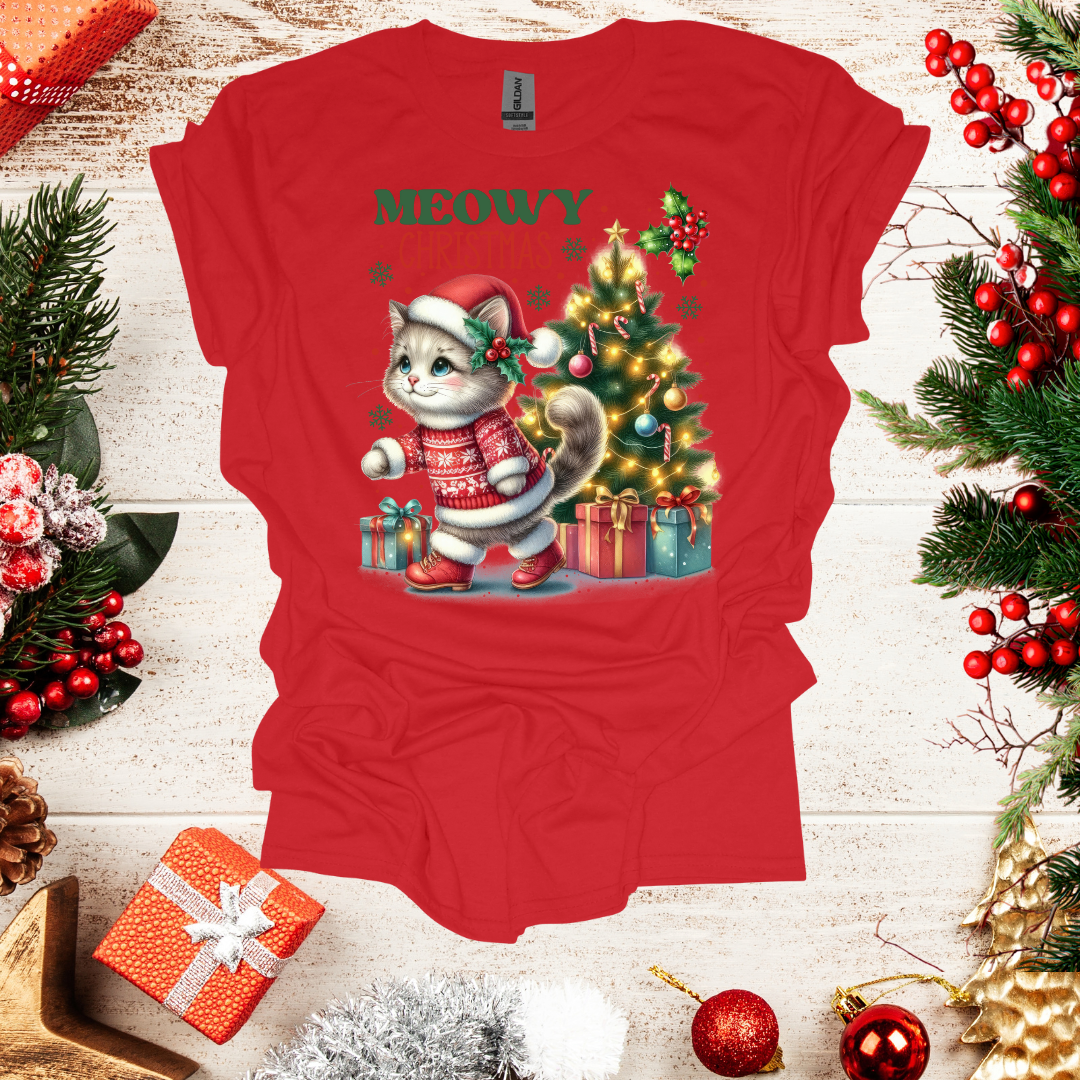 Unisex Meowy Christmas T-Shirt