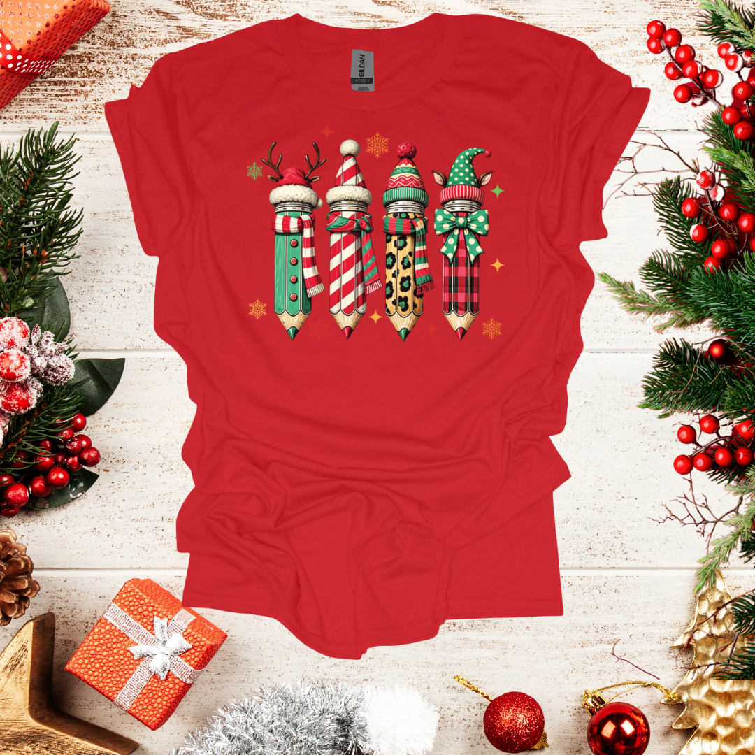 Unisex Pencil Christmas T-Shirt