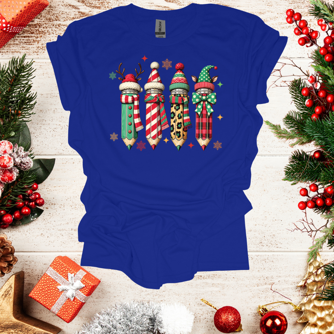 Unisex Pencil Christmas T-Shirt