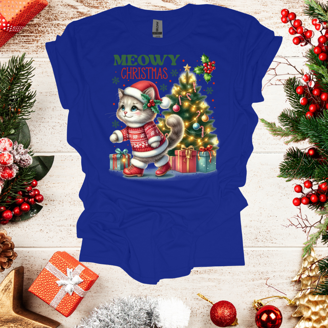 Unisex Meowy Christmas T-Shirt