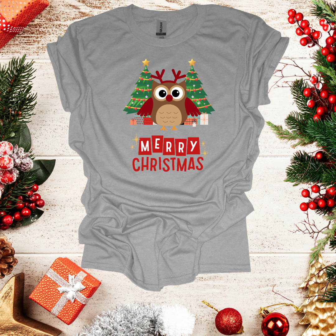 Unisex Owl Christmas T-Shirt