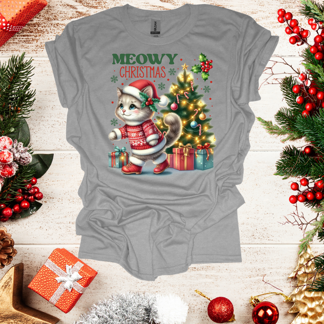 Unisex Meowy Christmas T-Shirt