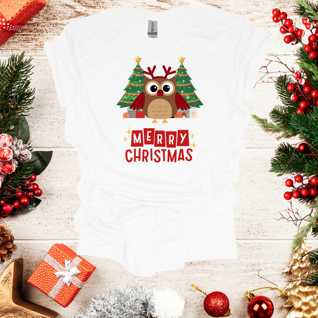 Unisex Owl Christmas T-Shirt