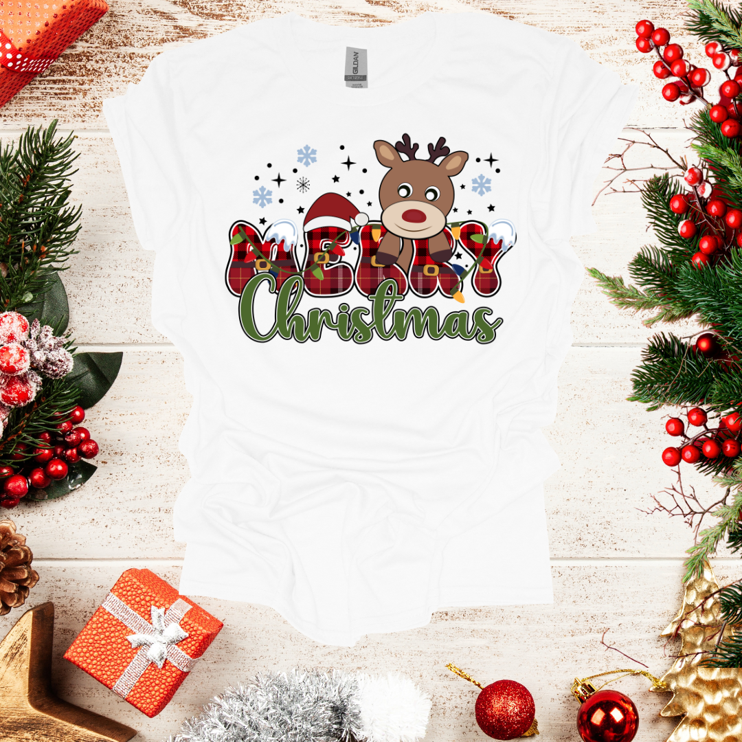 Unisex Raindeer Merry Christmas T-Shirt