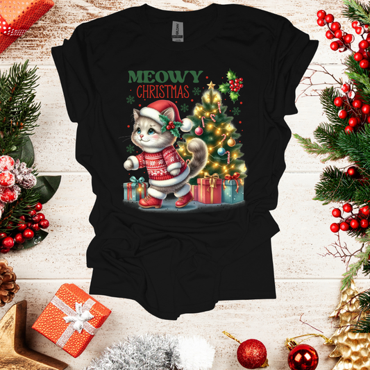 Unisex Meowy Christmas T-Shirt
