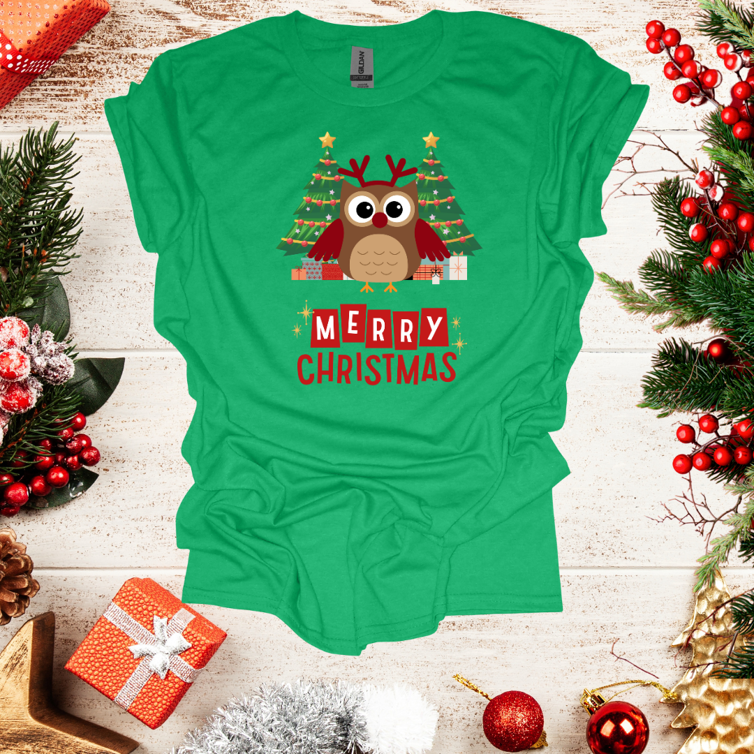 Unisex Owl Christmas T-Shirt