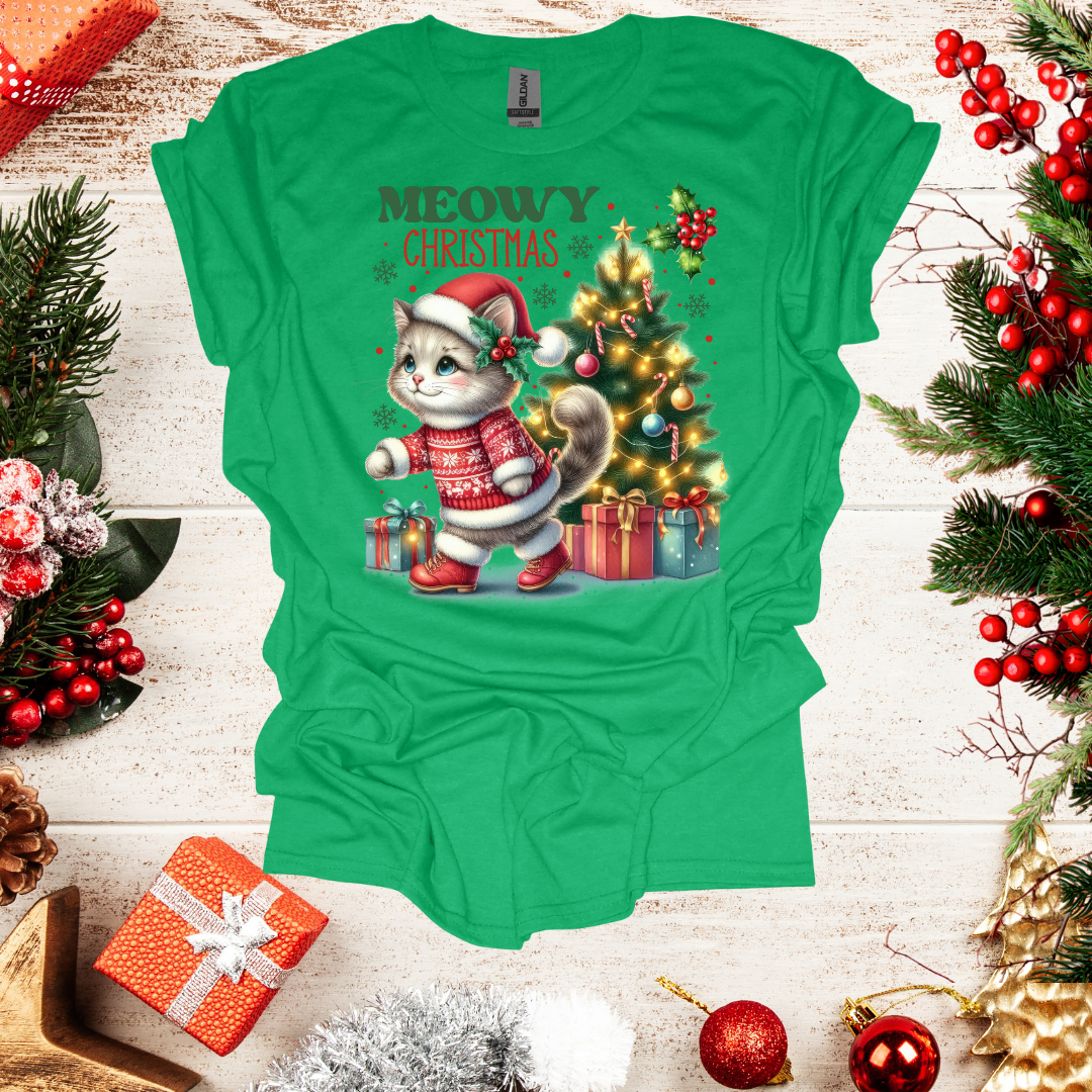 Unisex Meowy Christmas T-Shirt