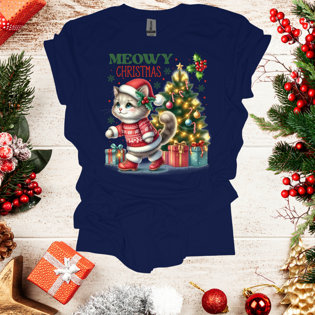 Unisex Meowy Christmas T-Shirt