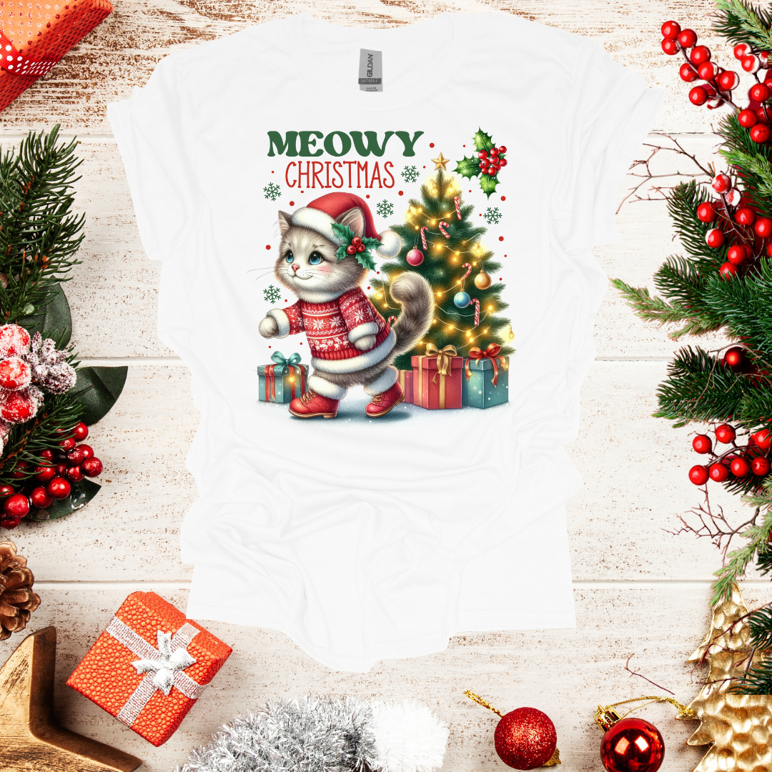 Unisex Meowy Christmas T-Shirt